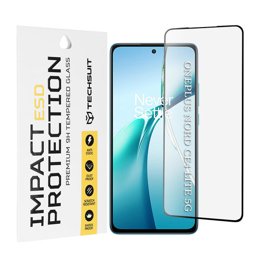 Folia ochronna na ekran Techsuit do OnePlus Nord CE4 Lite, szkło hartowane, pełna klej, czarna