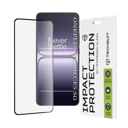Techsuit Screen Protector Film for OnePlus Nord CE5, Tempered Glass, Full Glue, 111D, Black