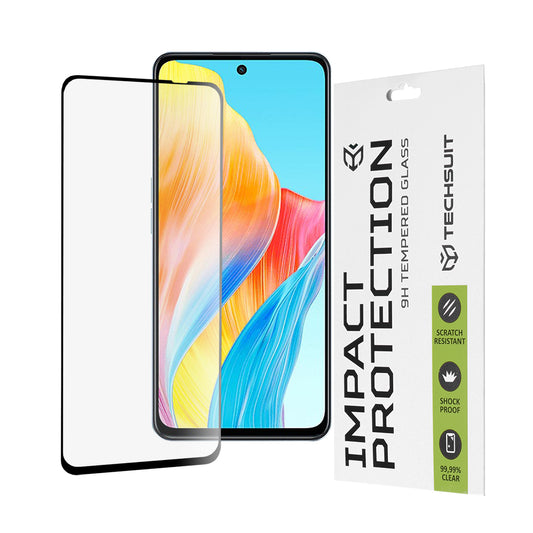 Folia ochronna na ekran Techsuit do OnePlus Nord N30 SE / Oppo A79 / A98 / A58 4G, szkło hartowane, Full Glue, 111D, czarna