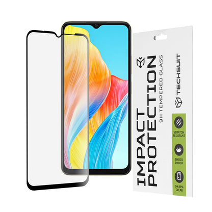 Folia ochronna na ekran Techsuit do Oppo A18 / A38, szkło hartowane, Full Glue, 111D, czarna
