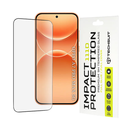 Szkło ochronne na ekran Techsuit do Oppo A7 Pro Max, szkło hartowane, Full Glue, 111D, czarne