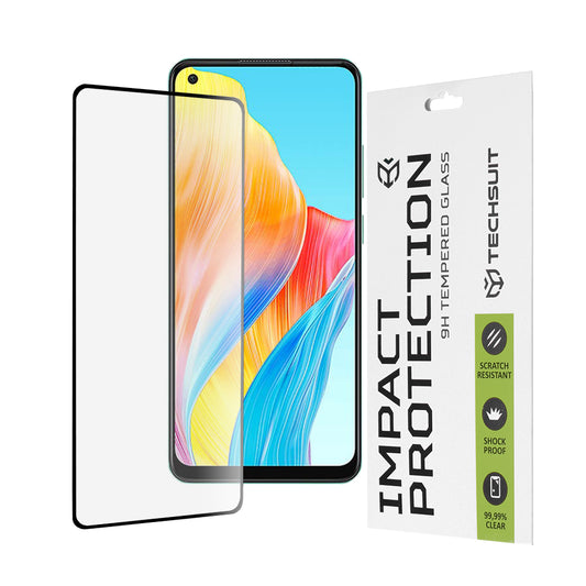 Folia ochronna na ekran Techsuit do Oppo A78 4G, szkło hartowane, Full Glue, 111D, czarna