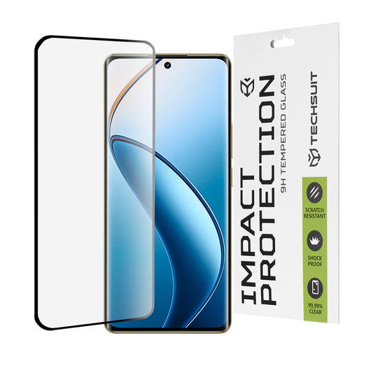 Folia ochronna na ekran Techsuit do Realme 12 Pro / 12 Pro+, szkło hartowane, Full Glue, 111D, czarna