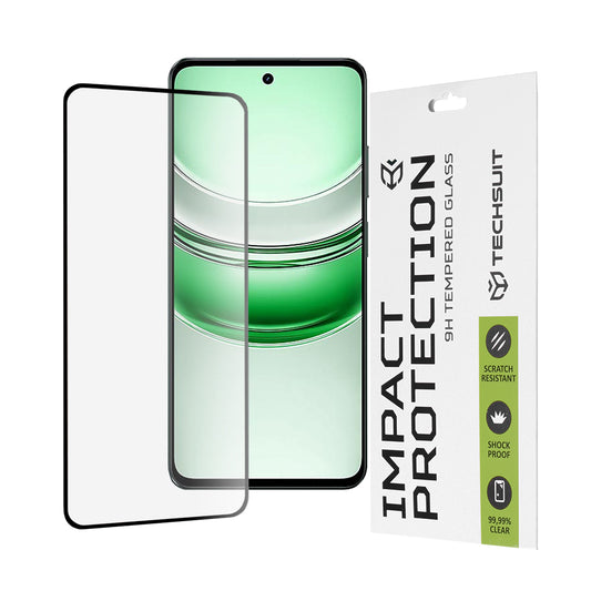 Folia ochronna na ekran Techsuit do Realme C71, szkło hartowane, pełny klej, 111D, czarna