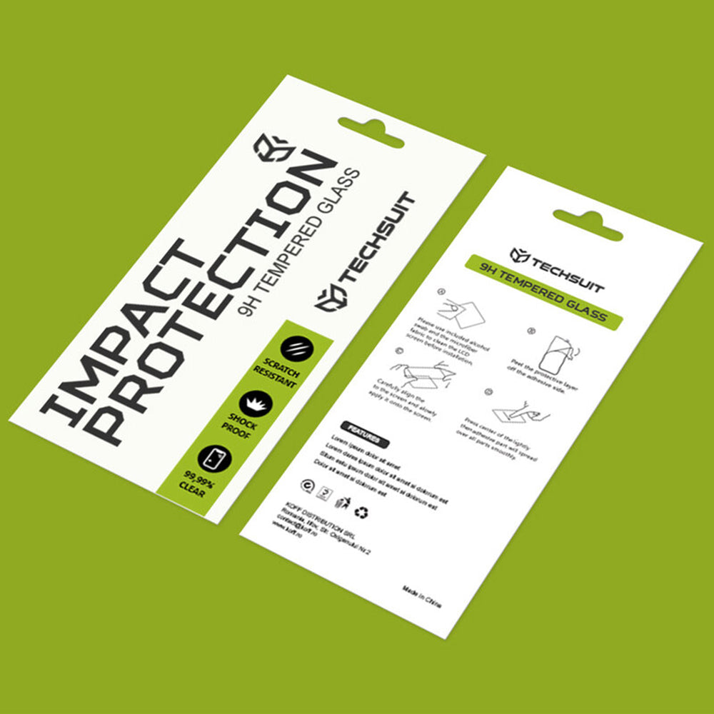 Techsuit Screen Protector Film for Realme P4x 4G / P4 Lite 4G, Tempered Glass, Full Glue, 111D, Black