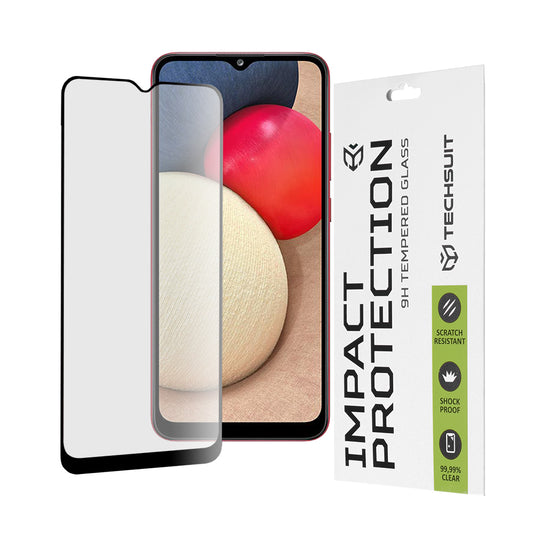 Folia ochronna na ekran Techsuit do Samsung Galaxy A04e A042 / M04 M045 / A03 A035 / A03 Core A032, szkło hartowane, Full Glue, 111D, czarna