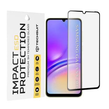 Folia ochronna na ekran Techsuit do Samsung Galaxy A05 A055, szkło hartowane, pełna klej, czarna