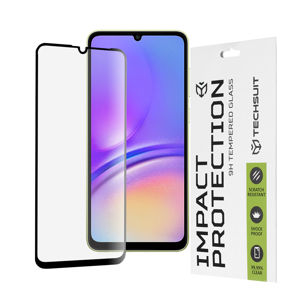 Folia ochronna na ekran Techsuit do Samsung Galaxy A05s A057 / A05 A055, szkło hartowane, Full Glue, 111D, czarna