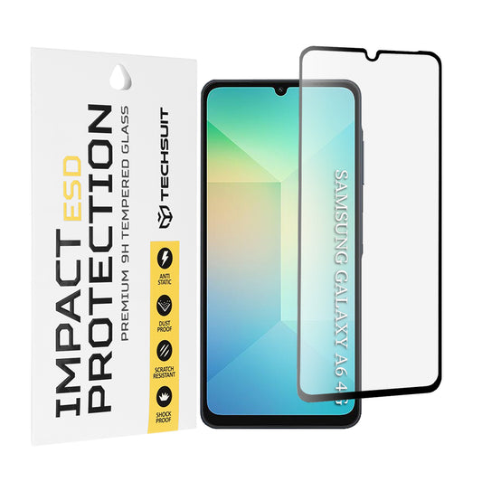 Folia ochronna na ekran Techsuit do Samsung Galaxy A06 A065, szkło hartowane, pełna klej, czarna