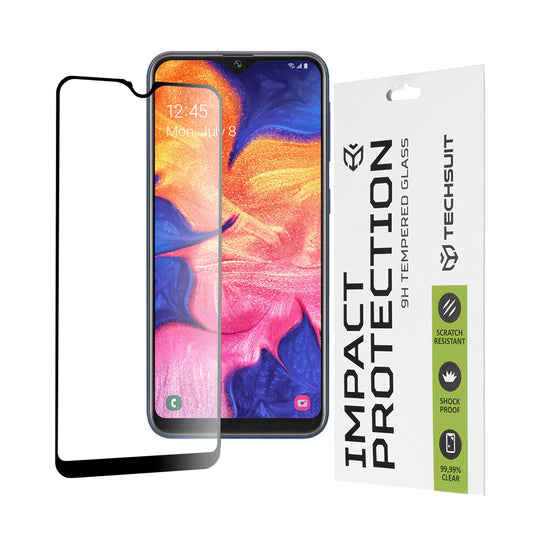Folia ochronna na ekran Techsuit do Samsung Galaxy A10e A102 / A20e A202, szkło hartowane, Full Glue, 111D, czarna