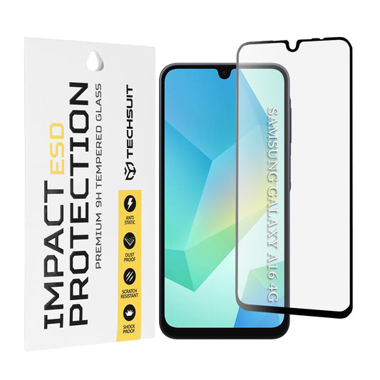 Folia ochronna na ekran Techsuit do Samsung Galaxy A17 4G / A17 5G / A16 5G A166 / A16 4G A165, szkło hartowane, pełna klej, czarna