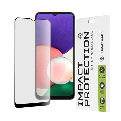 Folia ochronna na ekran Techsuit do Samsung Galaxy A22 5G A226, szkło hartowane, Full Glue, 111D, czarna