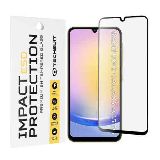 Folia ochronna na ekran Techsuit do Samsung Galaxy A25 A256, szkło hartowane, pełna klej, czarna