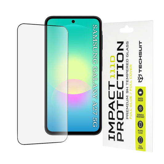 Folia ochronna na ekran Techsuit do Samsung Galaxy A27 5G, szkło hartowane, Full Glue, 111D, czarna