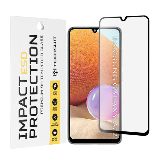 Folia ochronna na ekran Techsuit do Samsung Galaxy A32 A325, szkło hartowane, pełna klej, czarna