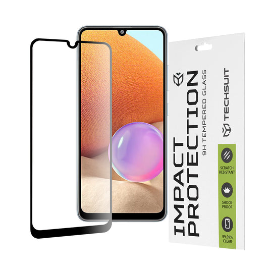 Folia ochronna na ekran Techsuit do Samsung Galaxy A33 5G A336 / A32 A325, szkło hartowane, Full Glue, 111D, czarna