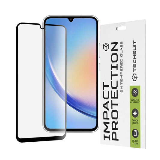 Folia ochronna na ekran Techsuit do Samsung Galaxy A34 A346, szkło hartowane, pełne klejenie, 111D, czarna