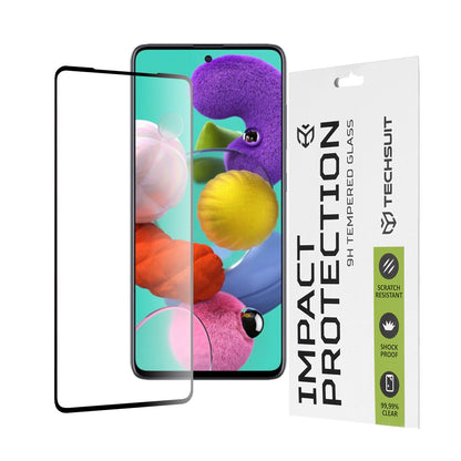 Folia ochronna na ekran Techsuit do Samsung Galaxy A51 5G A516 / A51 A515, szkło hartowane, Full Glue, 111D, czarna