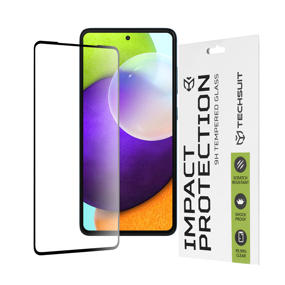 Folia ochronna na ekran Techsuit do Samsung Galaxy A52s 5G A528 / A52 5G A526 / A52 A525, szkło hartowane, Full Glue, 111D, czarna