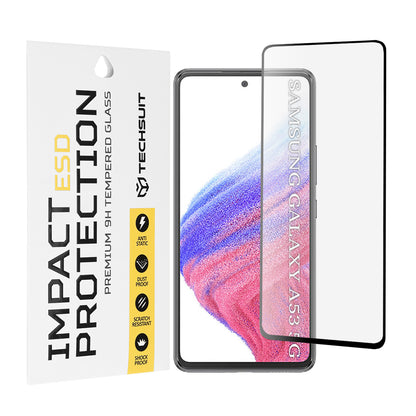 Folia ochronna na ekran Techsuit do Samsung Galaxy A53 5G A536, szkło hartowane, pełna klej, czarna