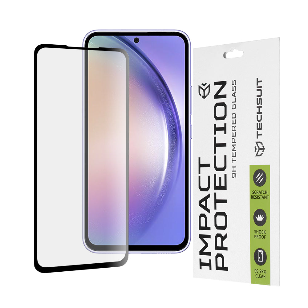 Folia ochronna na ekran Techsuit do Samsung Galaxy A54 A546, szkło hartowane, pełne klejenie, 111D, czarna