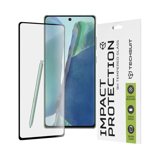 Techsuit Screen Protector Film for Samsung Galaxy Note 20 5G N981 / Note 20 N980, Tempered Glass, Full Glue, 111D, Black