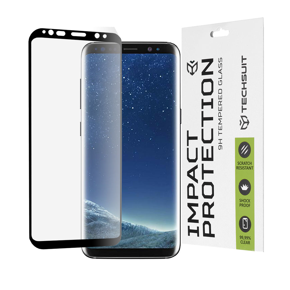 Folia ochronna na ekran Techsuit do Samsung Galaxy S8 G950, szkło hartowane, Full Glue, 111D, czarna