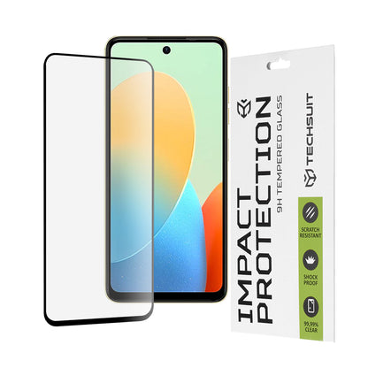 Folia ochronna na ekran Techsuit do Tecno Spark 20 / Spark Go 2024 / Spark 20C / Smart 8 / Hot 40i, szkło hartowane, pełny klej, 111D, czarna