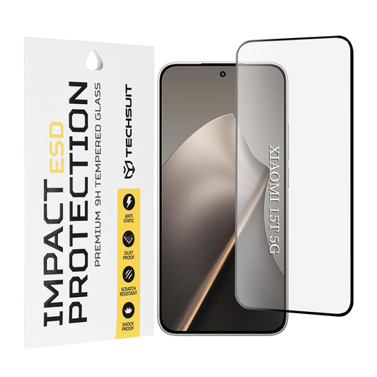 Techsuit Screen Protector for Xiaomi 15T, Tempered Glass, Full Glue, Black
