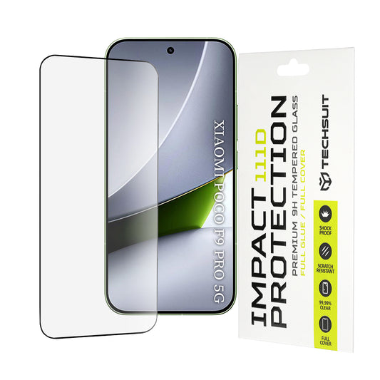 Folia ochronna na ekran Techsuit do Xiaomi Poco F9 Pro, szkło hartowane, pełny klej, 111D, czarna