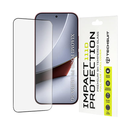 Folia ochronna na ekran Techsuit do Xiaomi Poco F9 Ultra, szkło hartowane, pełna klej, 111D, czarna