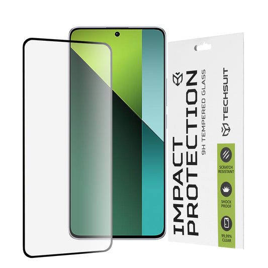 Folia ochronna na ekran Techsuit do Xiaomi Poco X6 / Redmi Note 13 Pro 5G, szkło hartowane, Full Glue, 111D, czarna