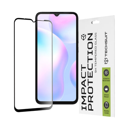 Folia ochronna na ekran Techsuit do Xiaomi Redmi A2+ / A2 / A1+ / A1 / 10A, szkło hartowane, Full Glue, 111D, czarna