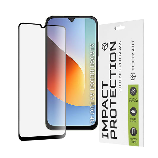 Folia ochronna na ekran Techsuit do Xiaomi Redmi A7 Pro 4G, szkło hartowane, Full Glue, 111D, czarna