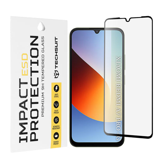 Folia ochronna na ekran Techsuit do Xiaomi Redmi A7 Pro 4G, szkło hartowane, pełna klej, czarna