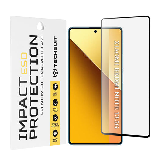 Folia ochronna na ekran Techsuit do Xiaomi Redmi Note 13 5G, szkło hartowane, pełna klej, czarna