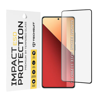 Techsuit Screen Protector Film for Xiaomi Redmi Note 13 Pro 4G / Poco M6 Pro 4G, Tempered Glass, Full Glue, Black