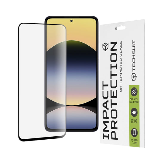Folia ochronna na ekran Techsuit do Xiaomi Redmi Note 14 4G (Regional) / Note 14 5G, szkło hartowane, pełna klej, 111D, czarna