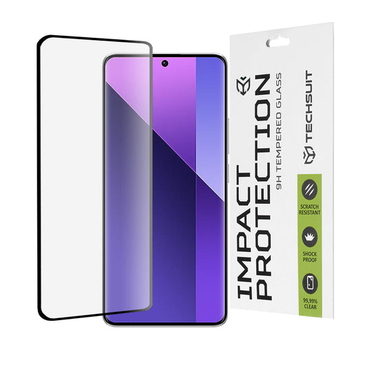 Folia ochronna na ekran Techsuit do Xiaomi Redmi Note 14 Pro 4G / Note 14 Pro+ 5G / Note 14 Pro 5G, szkło hartowane, pełne klejenie, 111D, czarna