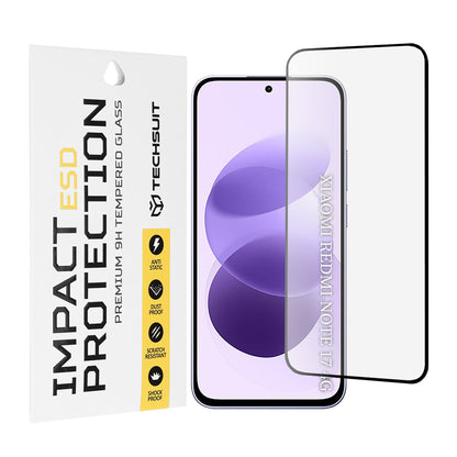 Szkło ochronne na ekran Techsuit do Xiaomi Redmi Note 17 4G / Note 17 5G, hartowane, Full Glue, czarne