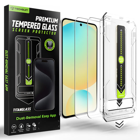 Folia ochronna na ekran Techsuit TitanGlass CrystalHD do Samsung Galaxy A56 A566 / S24 FE S721, szkło hartowane, pełna klej, zestaw 2 sztuki