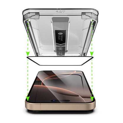 Folia ochronna na ekran Techsuit TitanGlass do Apple iPhone 16 / 15, szkło hartowane, pełna klej, czarna
