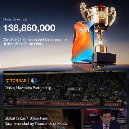 Torras GlassGo Install Master Screen Protector for Apple iPhone 16 Plus, Tempered Glass, Full Glue, Black