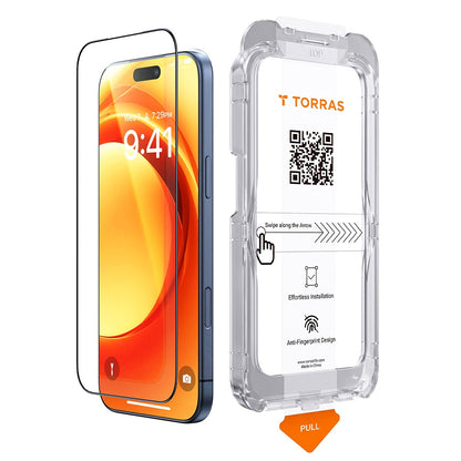 Torras HD Shield Screen Protector for Apple iPhone 18 Pro Max / 17 Pro Max, Tempered Glass, Full Glue, Black