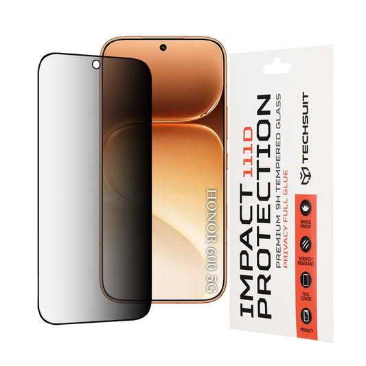Folia ochronna Privacy Techsuit do Honor 600 Pro / 600, szkło hartowane, pełna warstwa kleju, 111D