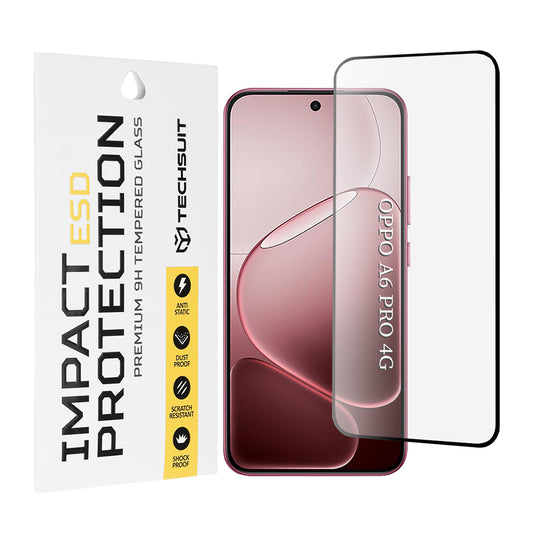 Folia ochronna Techsuit do Oppo A6 Pro 5G / A6 Pro 4G, szkło hartowane, pełna klej, czarna