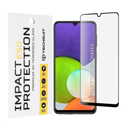 Folia ochronna na ekran Techsuit do Samsung Galaxy A22 A225, szkło hartowane, czarne