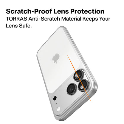 Folia ochronna na tylną kamerę Torras Lensguard do Apple iPhone 17 Pro Max / 17 Pro, szkło hartowane, srebrne