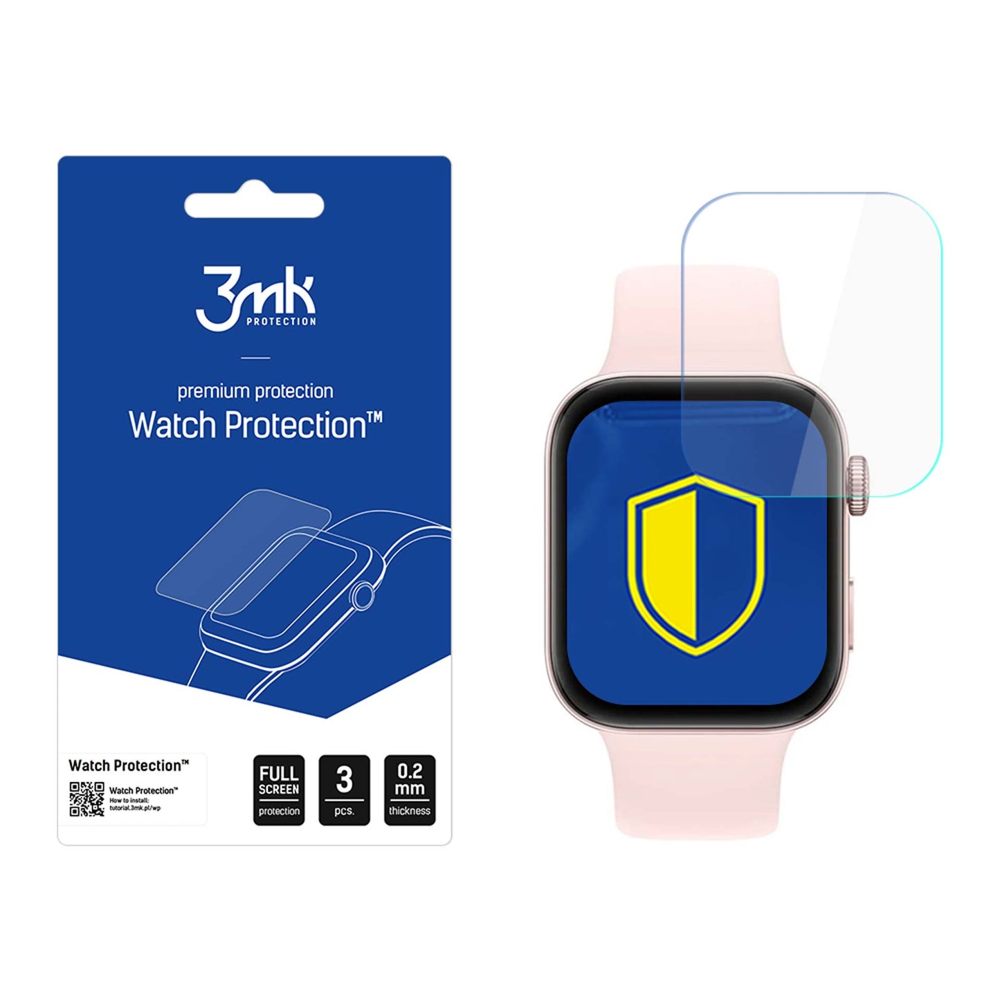 Folia ochronna 3MK Arc do Huawei Watch Fit 3, zestaw 3 sztuk, plastik