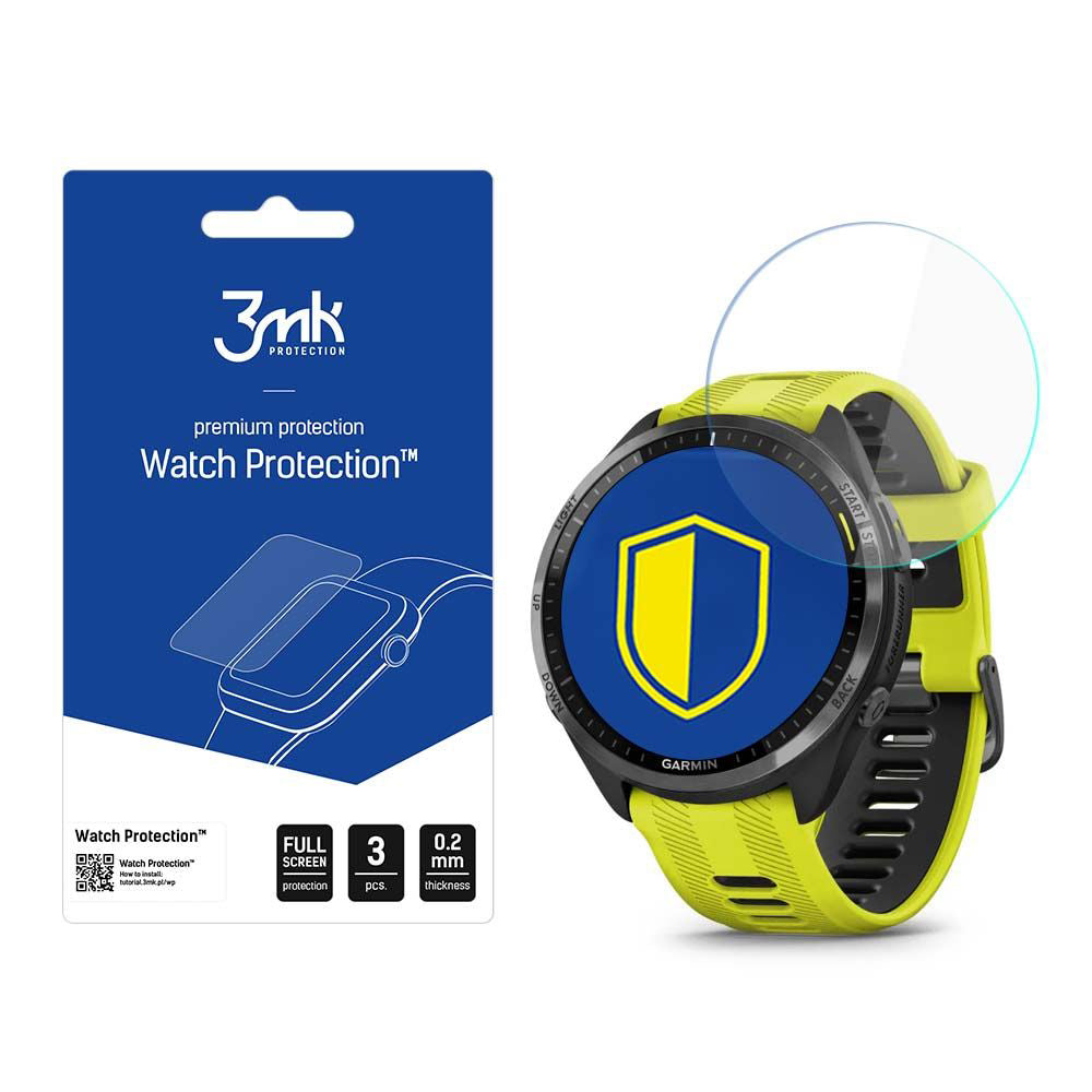 Folia ochronna 3MK Arc do Garmin Forerunner 965, zestaw 3 sztuki, plastik